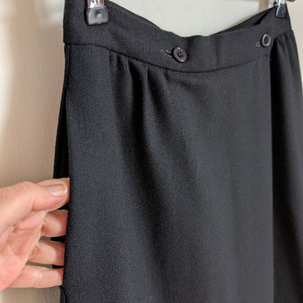 VTG Adolfo Sport wool crepe black skirt - Picture 4 of 17